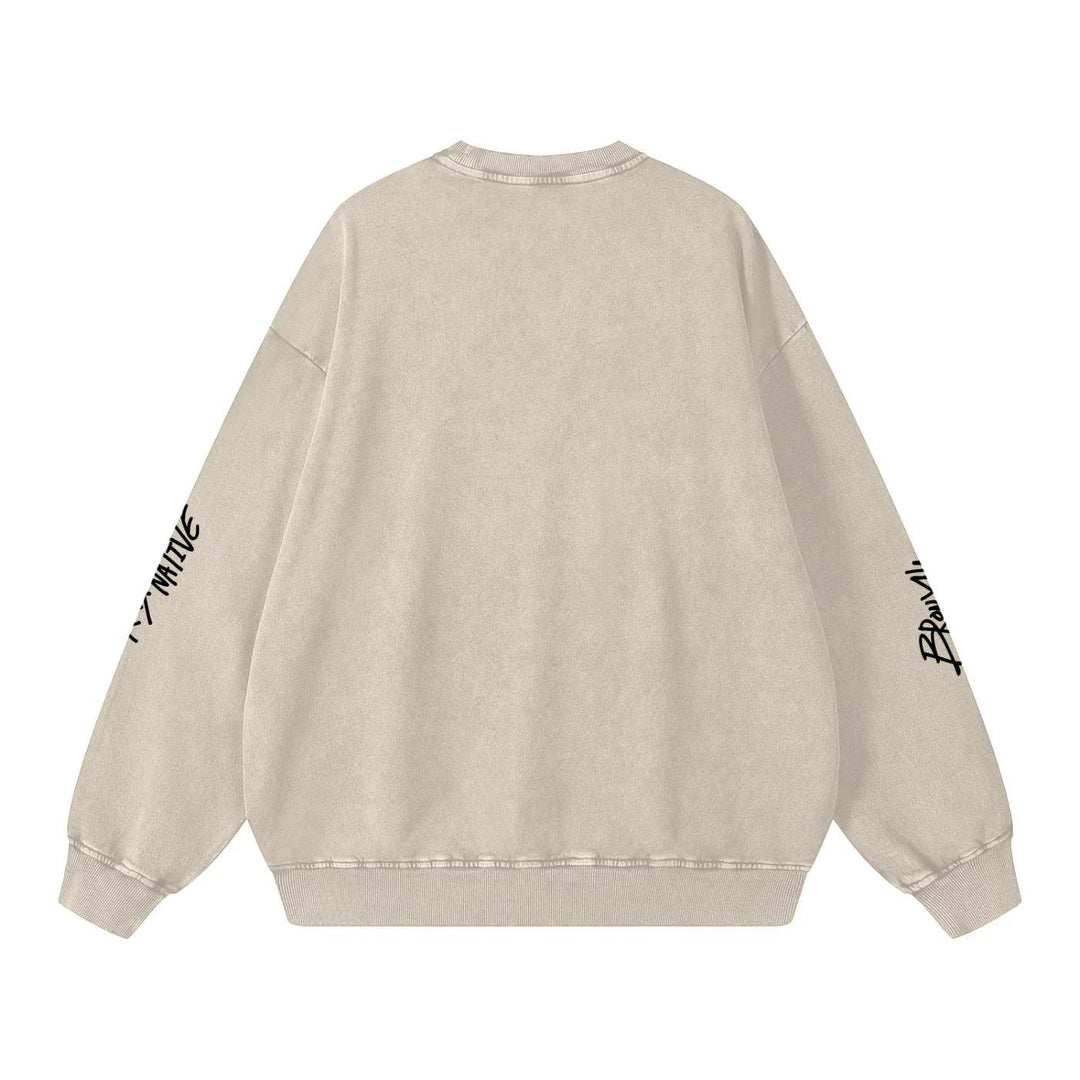 Benito Bowl Snow Washed Oversized Sweatshirt