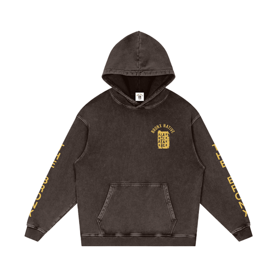 The Bronx Day Lily Snow Washed Loose Cotton Hoodie by Bronx Native for New York summer