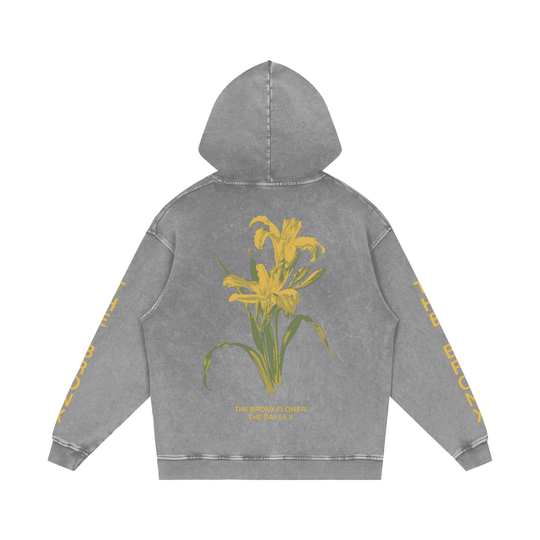The Bronx Day Lily Snow Washed Loose Cotton Hoodie by Bronx Native for New York summer