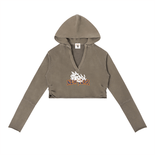 Bronx Basketball 2026 Playoff Edition Women's Vintage Washed Raw Edge Hoodie by Bronx Native