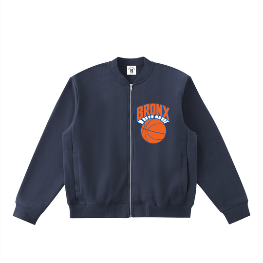 Bronx Basketball 2026 Playoff Edition Zip-Up Fleeced Varsity Jacket by Bronx Native
