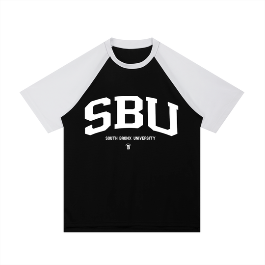 South Bronx University (SBU) Contrast Raglan Sleeve Mesh T-Shirt