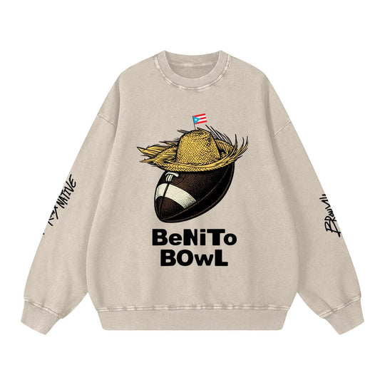 Benito Bowl Snow Washed Oversized Sweatshirt