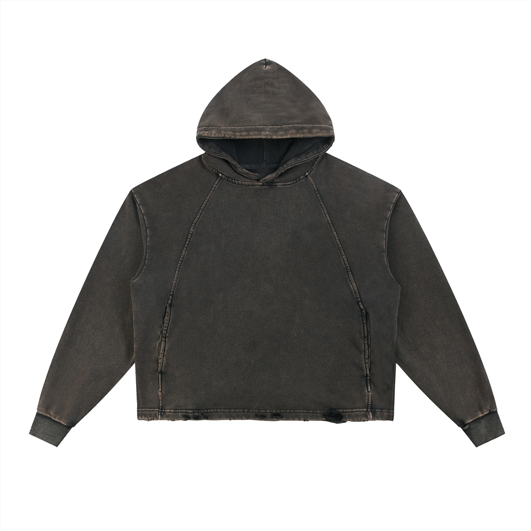 Rooted Boomin' Vintage Washed Frayed-Hem Hoodie