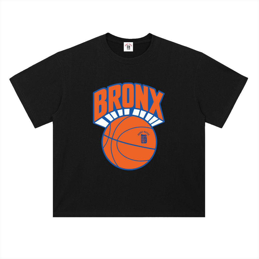 Bronx Basketball 2026 Playoffs Heavyweight Drop Shoulder Cotton T-Shirt