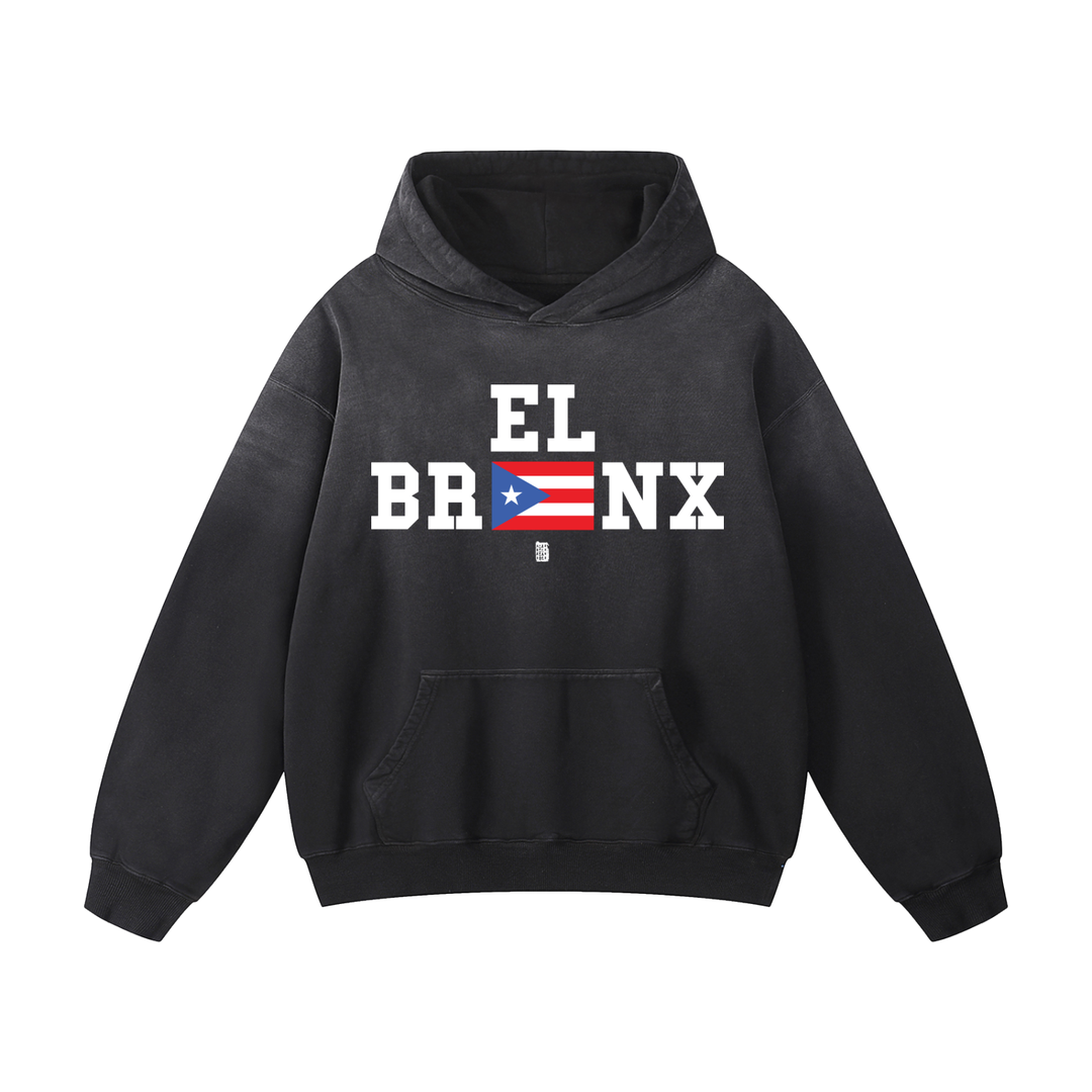 EL BRONX 787 PR Edition Heavyweight Sunfade Oversized Hoodie by Bronx Native