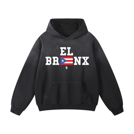 EL BRONX 787 PR Edition Heavyweight Sunfade Oversized Hoodie by Bronx Native
