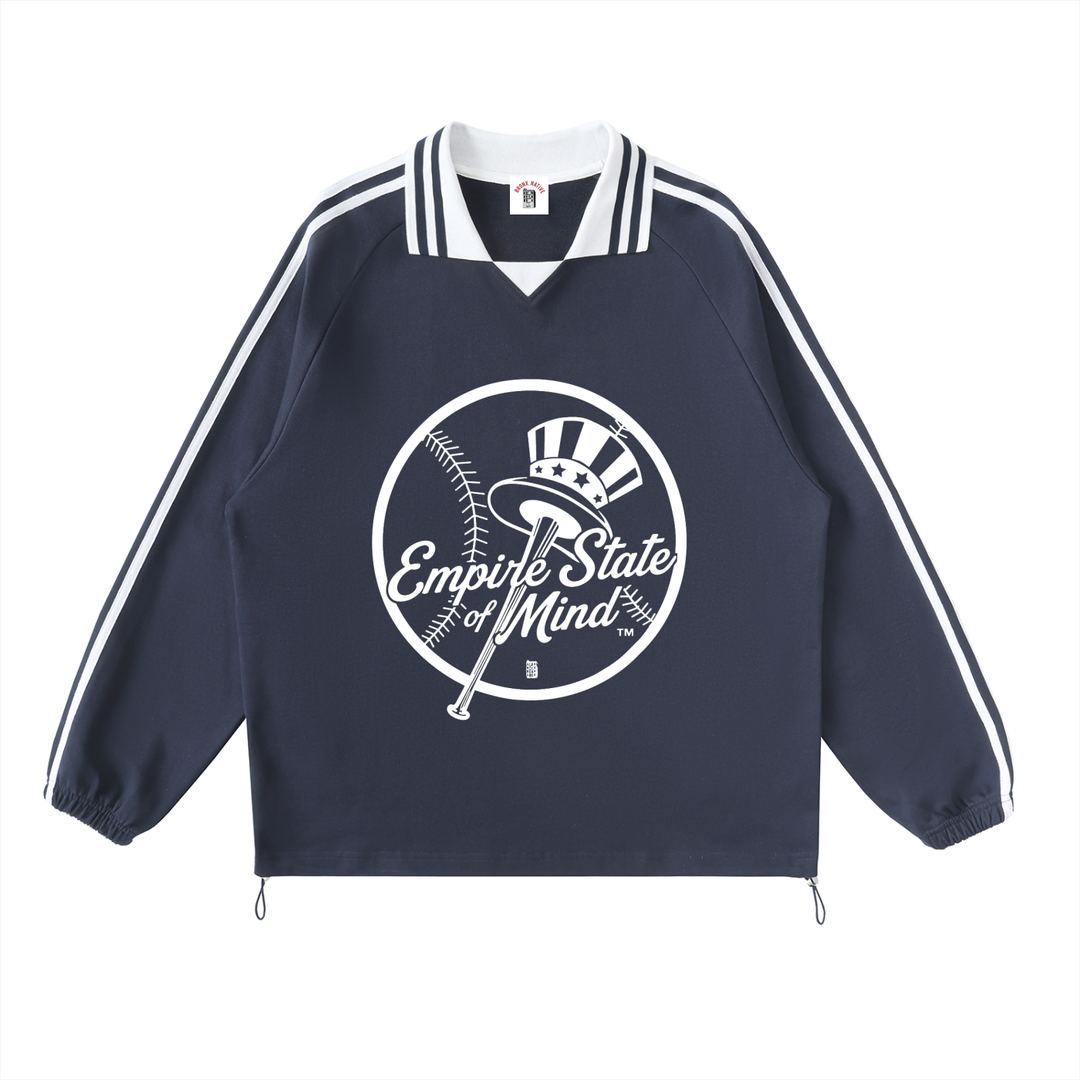 Empire State of Mind JZ x BX Takeover Contrast Striped Lapel Collar Sweatshirt