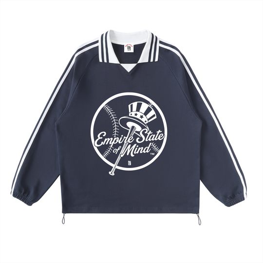 Empire State of Mind JZ x BX Takeover Contrast Striped Lapel Collar Sweatshirt