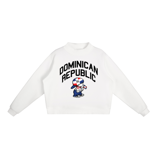 Dominican Republic Essential Fleece Mock-Neck Crew Sweatshirt