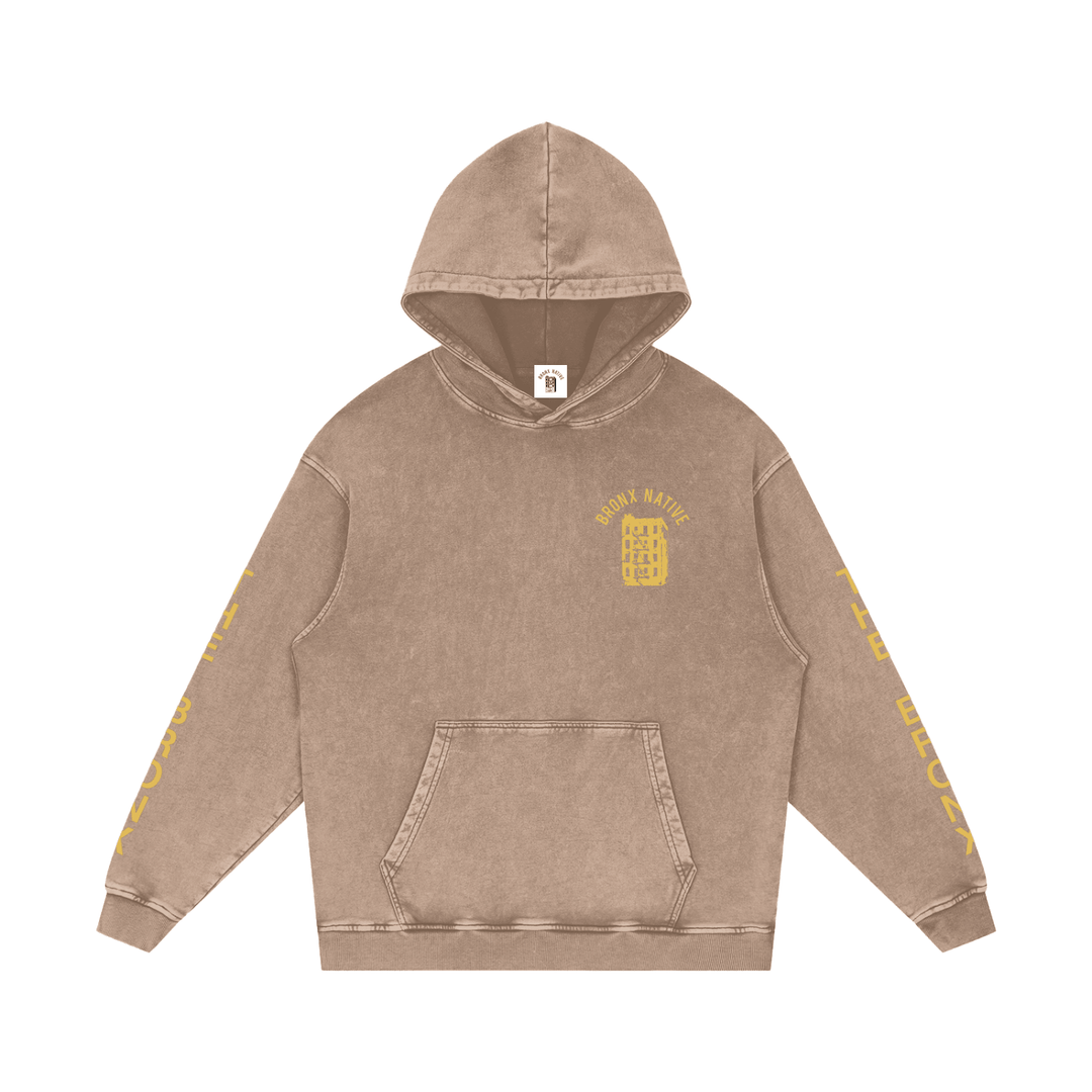 The Bronx Day Lily Snow Washed Loose Cotton Hoodie by Bronx Native for New York summer