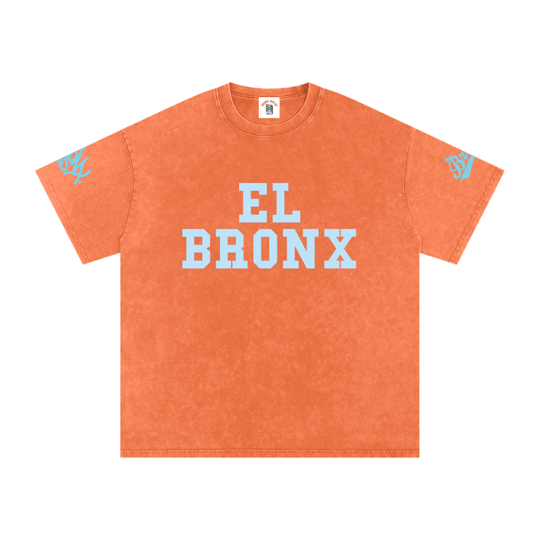 El Bronx Snow Washed Oversized Cotton T-Shirt by Bronx Native for New York summer