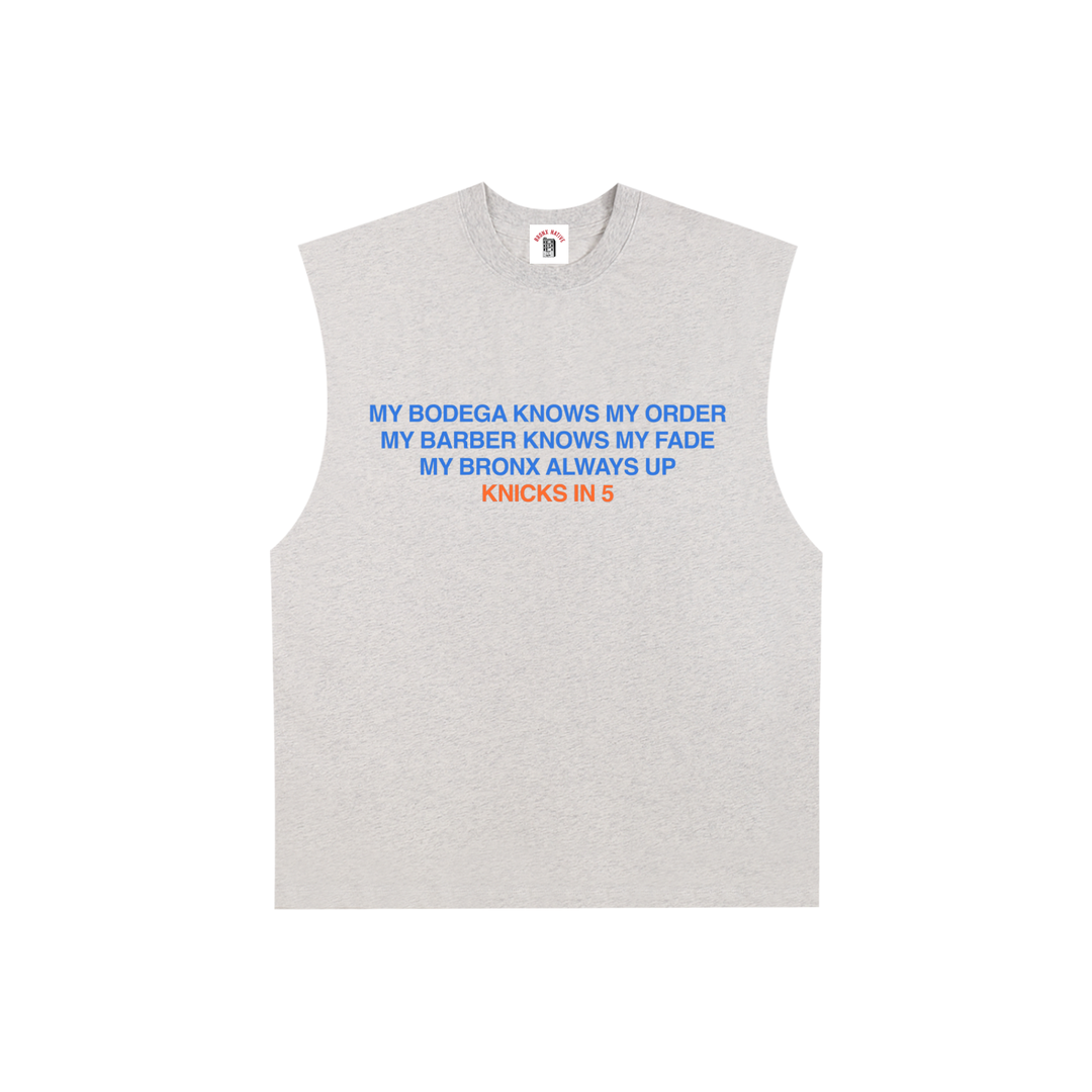Knicks in 5 Limited Edition Finals Run Raw Edge Cotton Tank Top