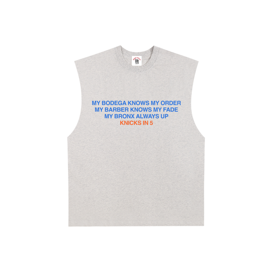 Knicks in 5 Limited Edition Finals Run Raw Edge Cotton Tank Top