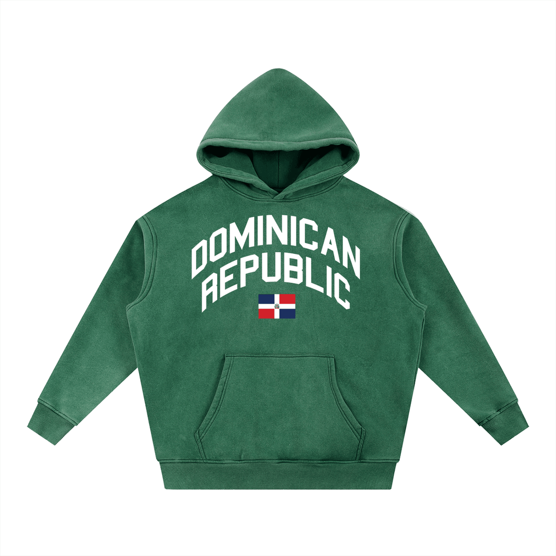 Dominican Republic 🇩🇴 Snow Wash Fleece Oversize Hoodie