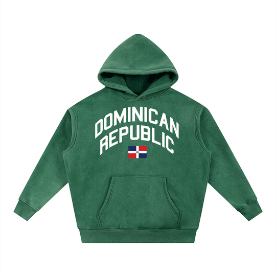 Dominican Republic 🇩🇴 Snow Wash Fleece Oversize Hoodie