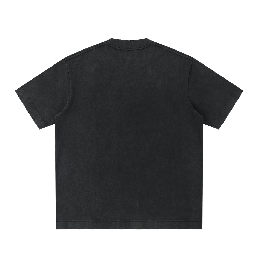 Bronx Coded Heavyweight Vintage Washed Frayed T-Shirt