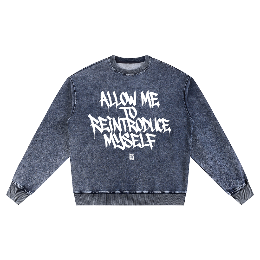 JZ x BX Takeover Snow Wash Oversized Crewneck Sweatshirt