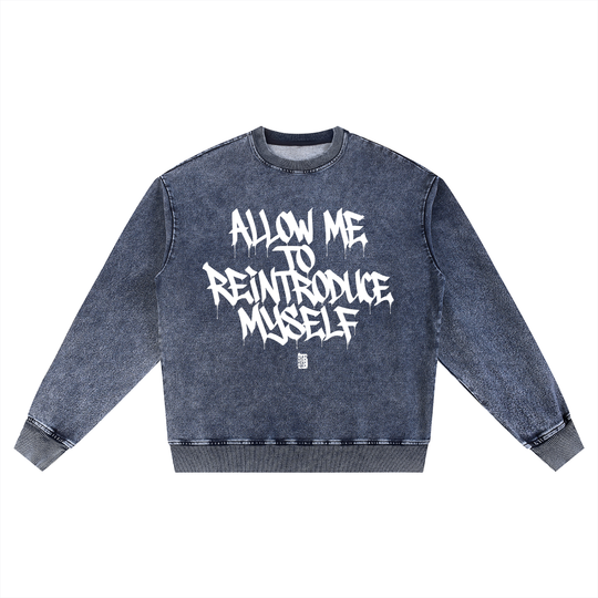 JZ x BX Takeover Snow Wash Oversized Crewneck Sweatshirt