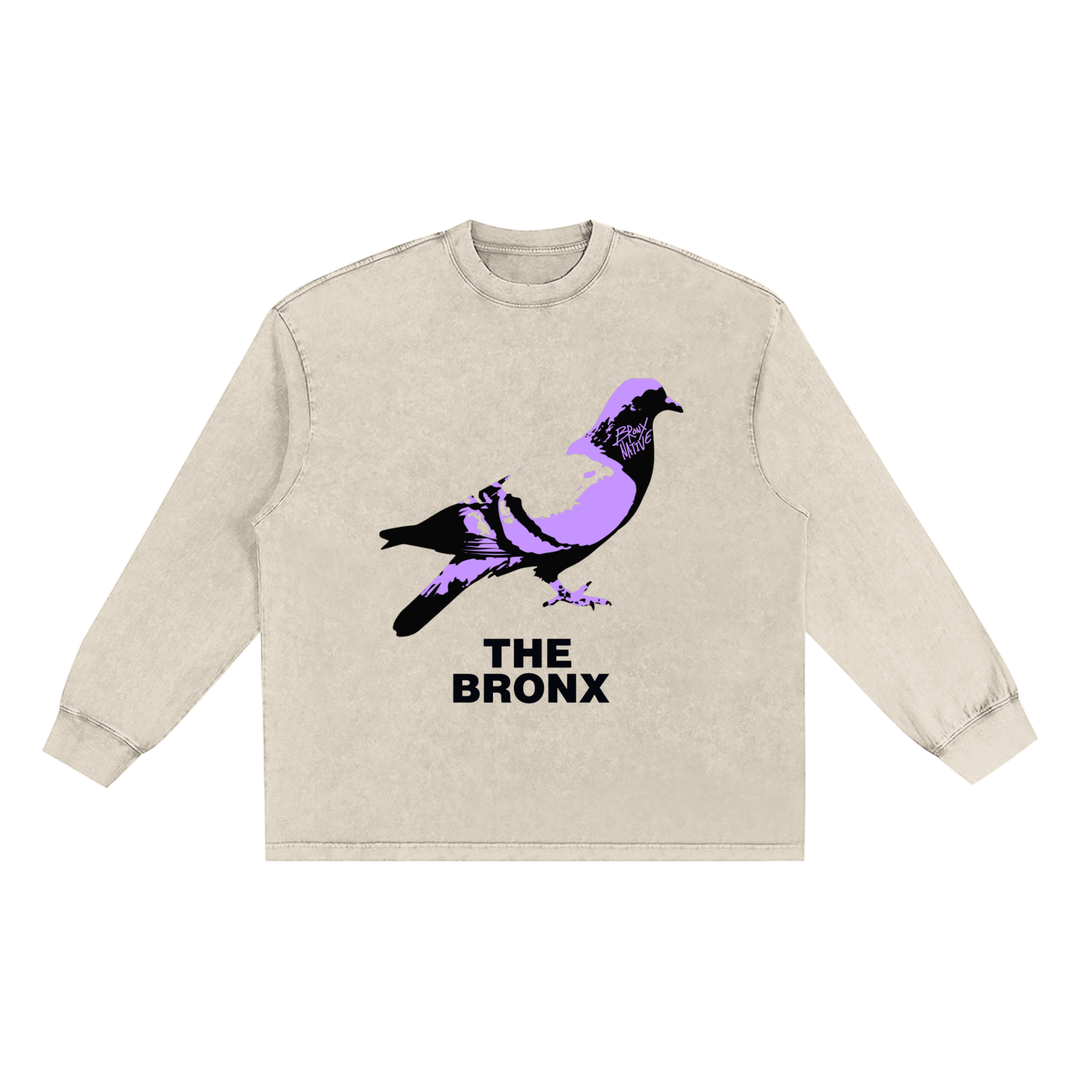 Bronx Pidgeon Snow Washed Frayed Edge T-Shirt