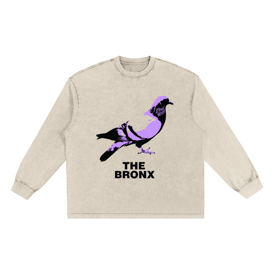Bronx Pidgeon Snow Washed Frayed Edge T-Shirt