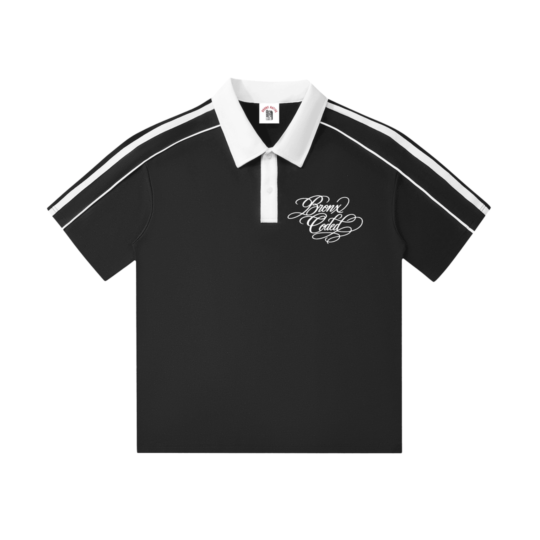 Bronx Coded Contrast Collar Short-Sleeve Polo Shirt by Bronx Native for New York summer