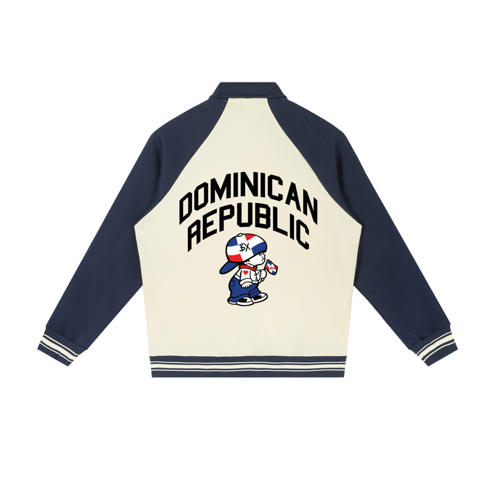 DR x Bronx Native Contrast Raglan Sleeve Baseball Jacket