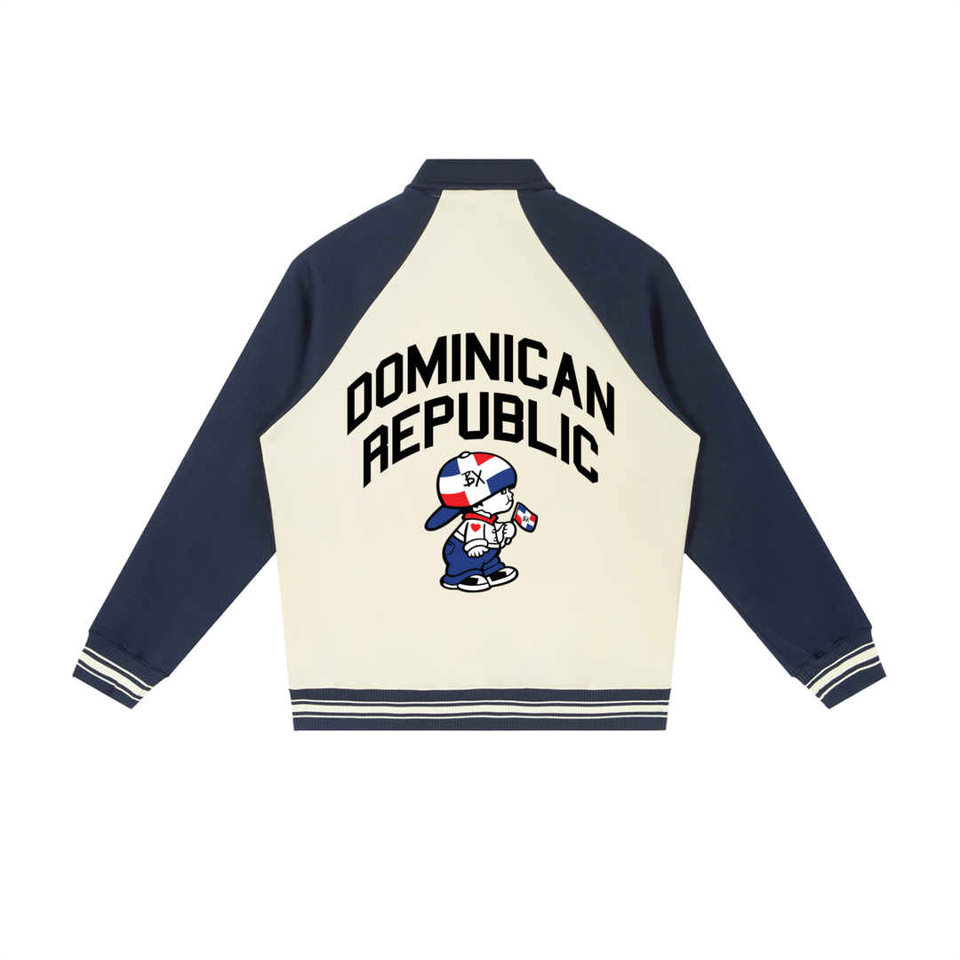 DR x Bronx Native Contrast Raglan Sleeve Baseball Jacket
