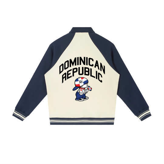 DR x Bronx Native Contrast Raglan Sleeve Baseball Jacket