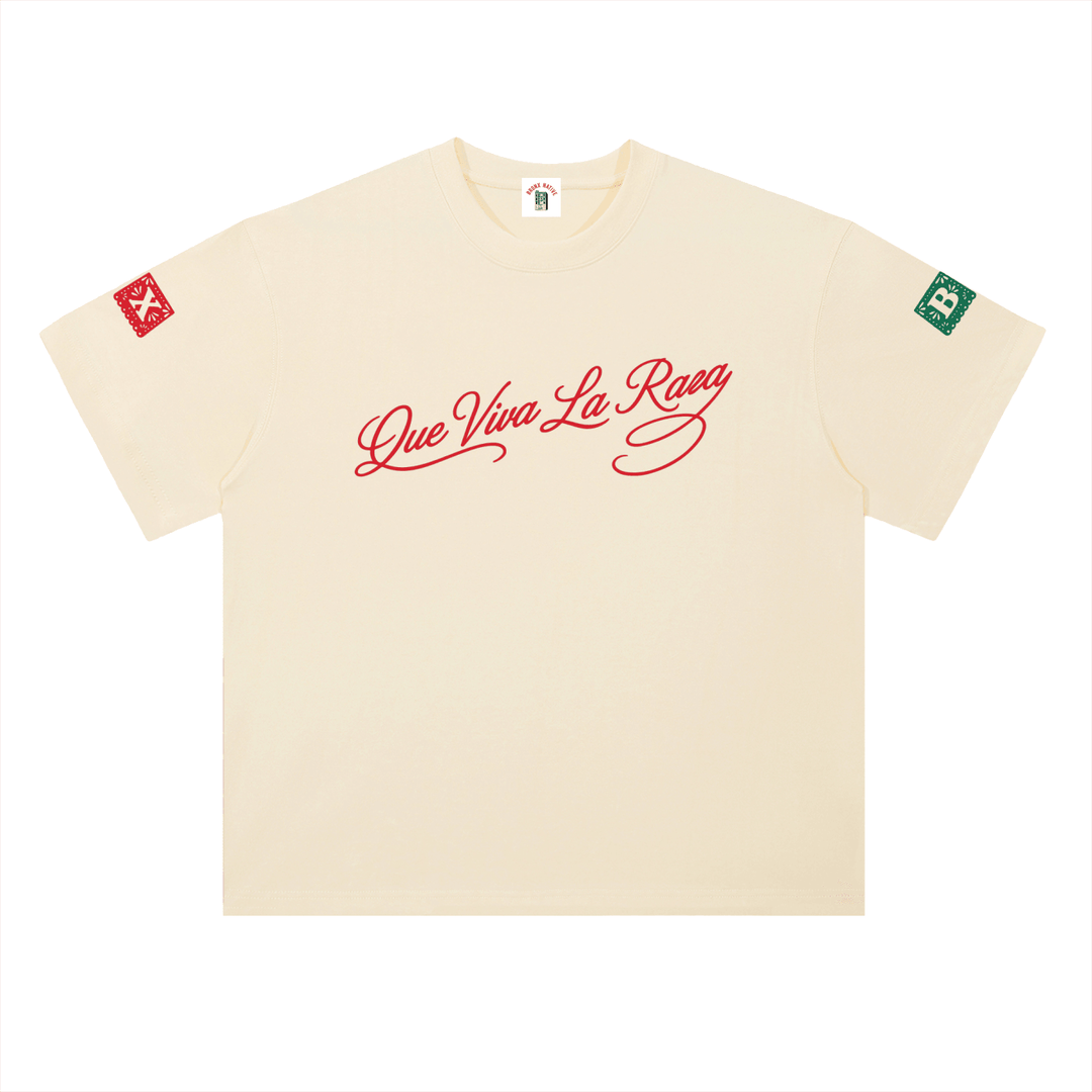 Que Viva La Raza Heavyweight Drop Shoulder Cotton T-Shirt by Bronx Native
