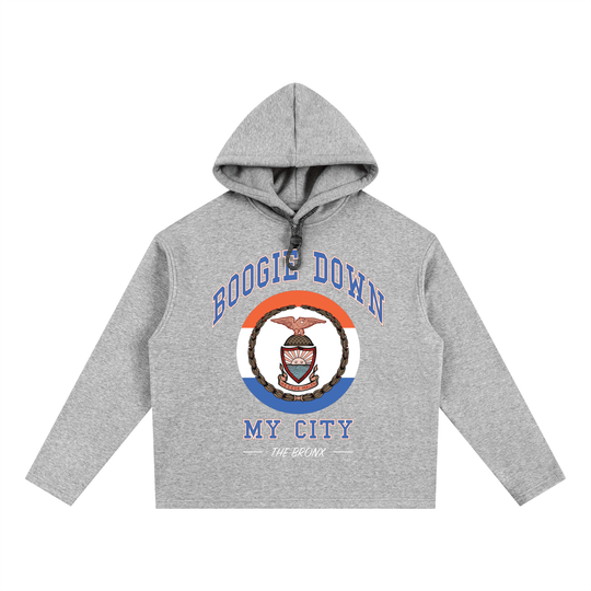 Boogie Down My City Oversized Fleece Hoodie by Bronx Native for New York summer
