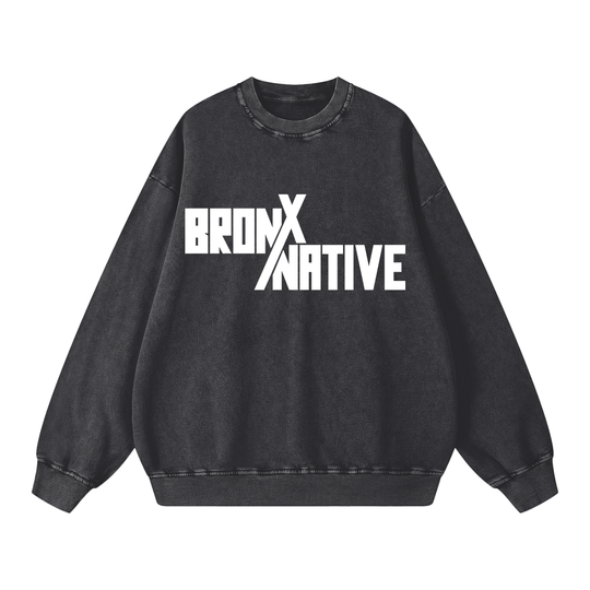 BronXNative Snow Washed Oversized Sweatshirt