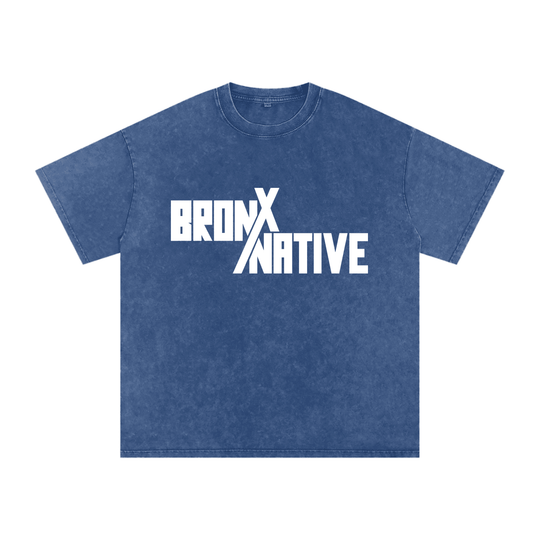 Bronx Native Snow Washed Oversized Cotton T-Shirt by Bronx Native