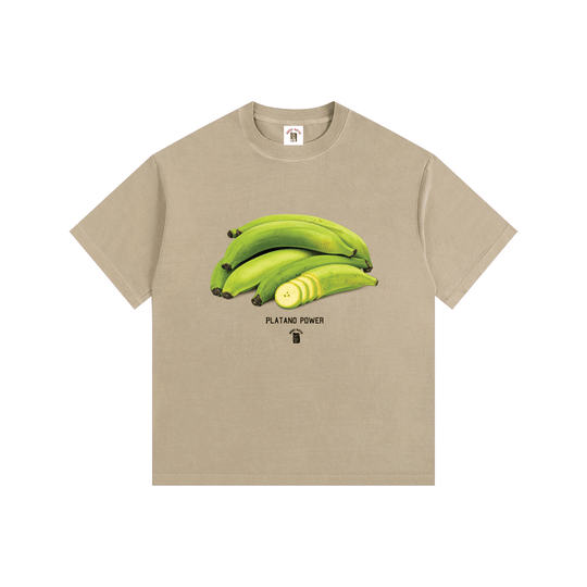 Platano Power Vintage Washed Oversized Cotton T-Shirt