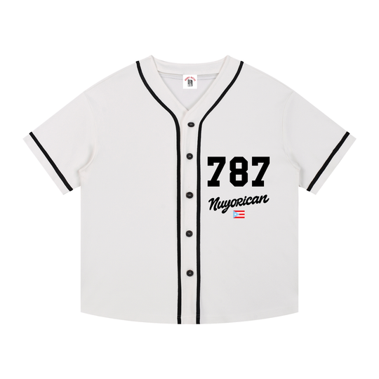 Clemente Contrast Piped Button-Up Jersey by Bronx Native - Puerto Rico Collection
