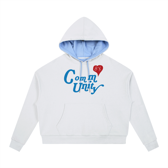 CommUNITY ❤️ Contrast Drawstring Hoodie