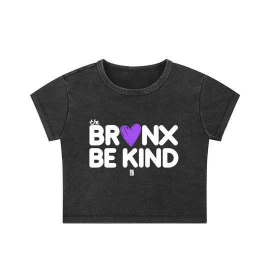 The BR💜NX Be Kind Women's Snow Washed Crop Top