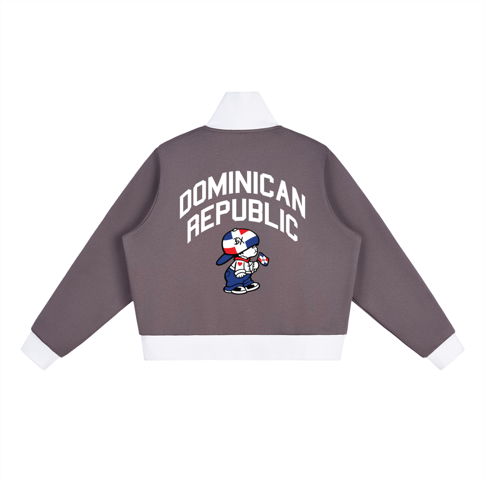 DR Independence Contrast Side Stripe Fleece Cropped Track Jacket