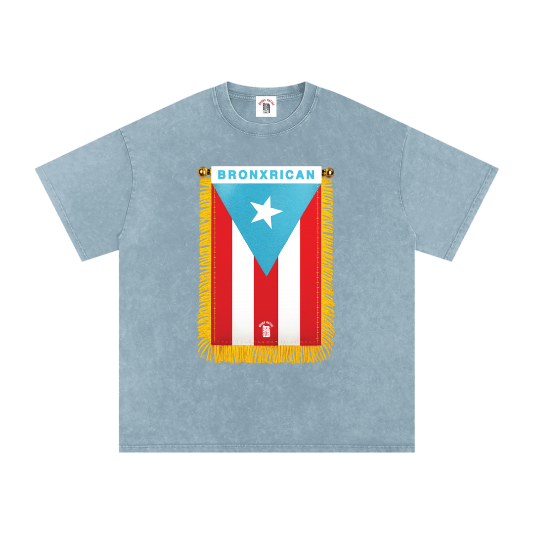 BronxRican Flag PR Edition Snow Washed Oversized Cotton T-Shirt