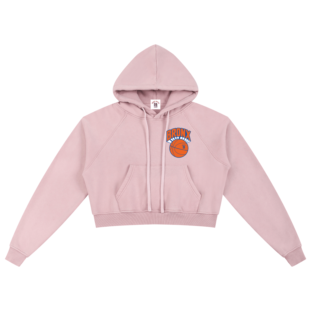 Bronx Basketball 2026 Playoff Edition Women's Snow Washed Cropped Hoodie by Bronx Native