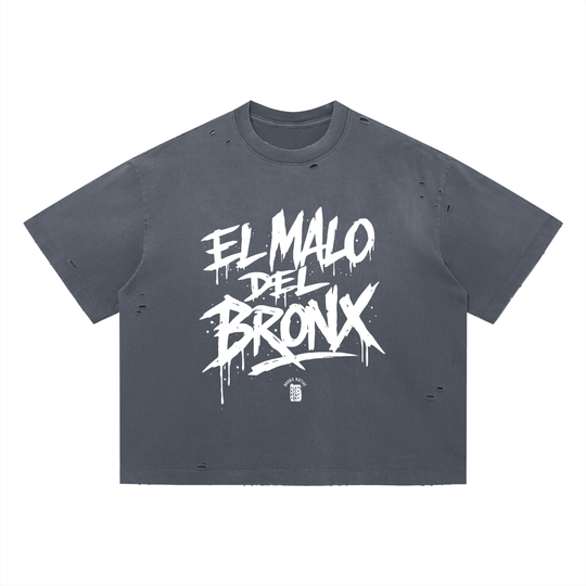El Malo Del Bronx Vintage Washed Distressed Boxy Oversized T-Shirt Alt Colorway by Bronx Native for New York summer