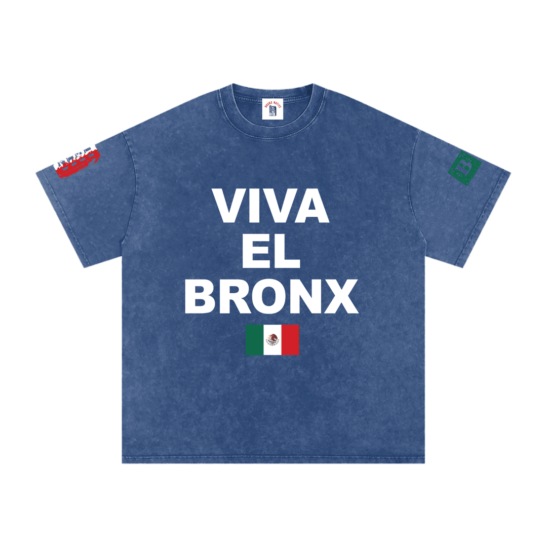 Viva El Bronx Snow Washed Oversized Cotton T-Shirt