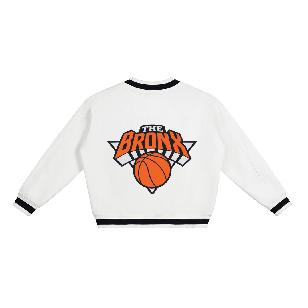 BXN Basketball 2026 Playoff Edition V-Neck Contrast Collar Boxy Sweatshirt by Bronx Native