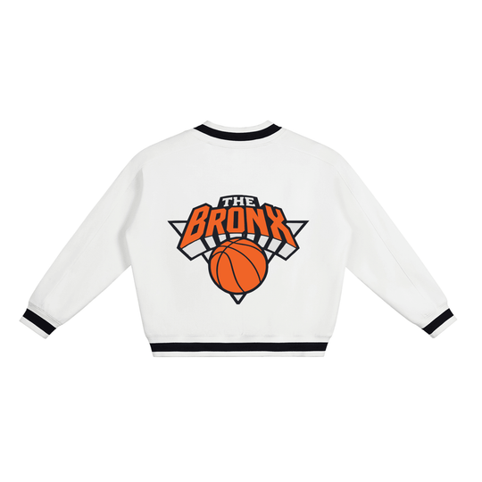BXN Basketball 2026 Playoff Edition V-Neck Contrast Collar Boxy Sweatshirt by Bronx Native