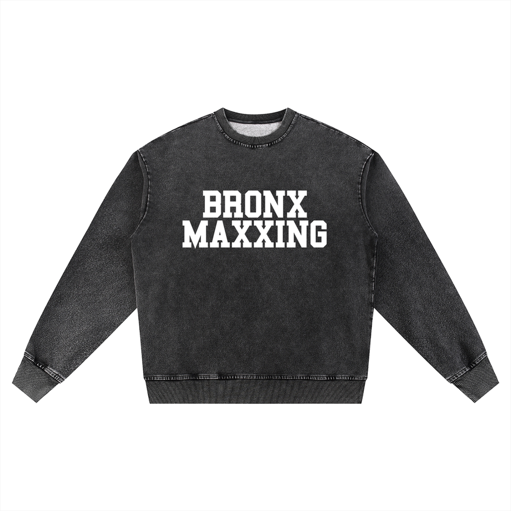 Bronx MAXXing Snow Wash Oversized Crewneck Sweatshirt