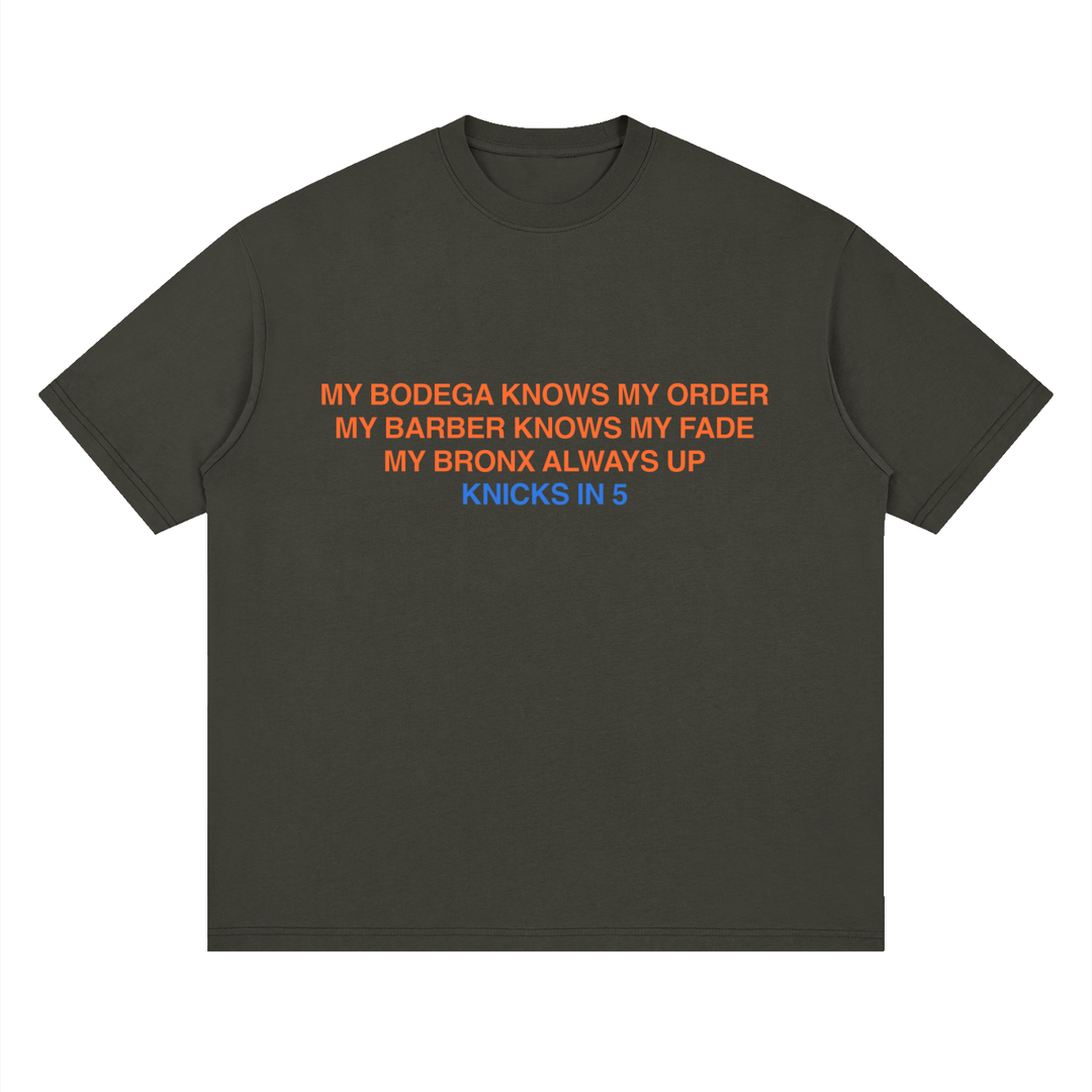 Knicks in 5 Limited Edition Finals RunStreetwear Loose  Drop Shoulder T-Shirt