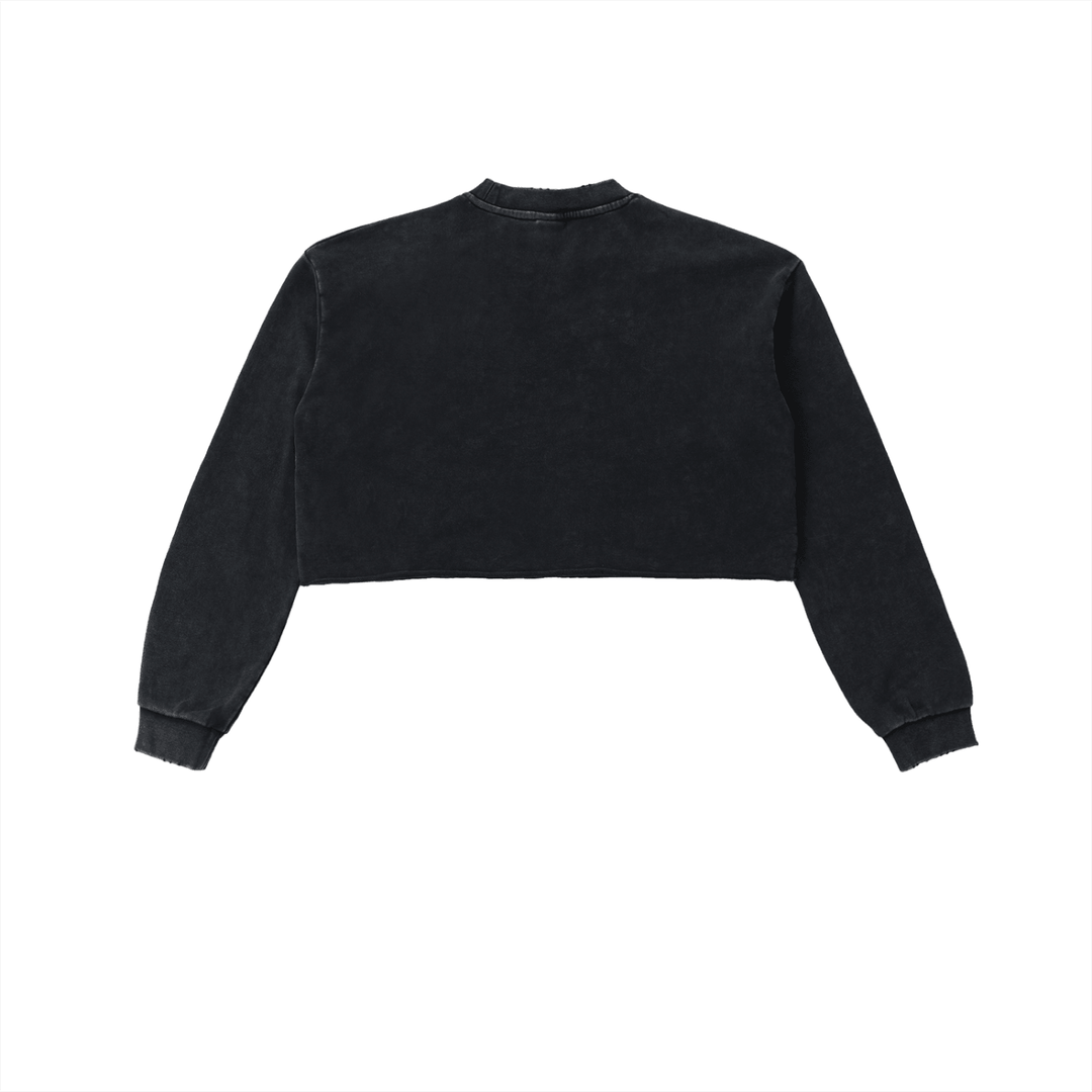 Bronx Basketball 2026 Playoff Edition Women's Snow Washed Raw Edge Cropped Sweatshirt by Bronx Native