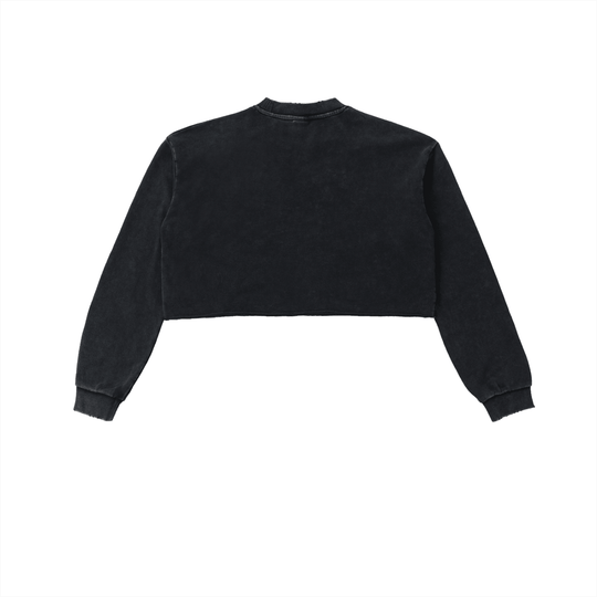 Bronx Basketball 2026 Playoff Edition Women's Snow Washed Raw Edge Cropped Sweatshirt by Bronx Native