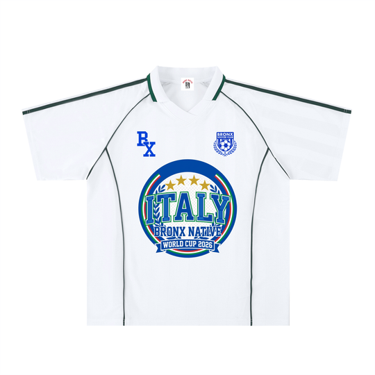 Italy x Bronx Native Shadow Stripe Collared Soccer Jersey Alt Colorway product image 1 of 2 by Bronx Native