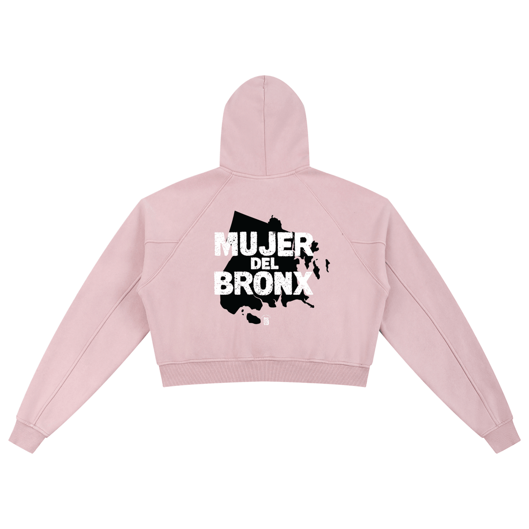 Mujer Del Bronx Snow Washed Cropped Hoodie